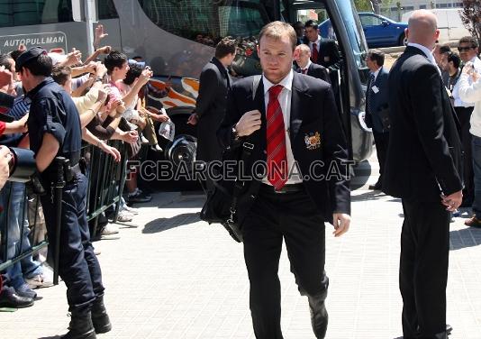 Wayne Rooney, en su llegada al hotel en Barcelona.