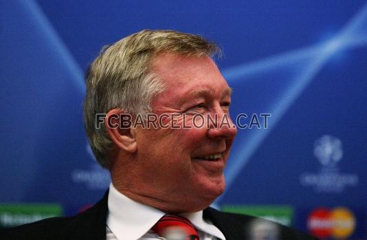 Sir Alex Ferguson, en la rueda de prensa previa al partido del mircoles.