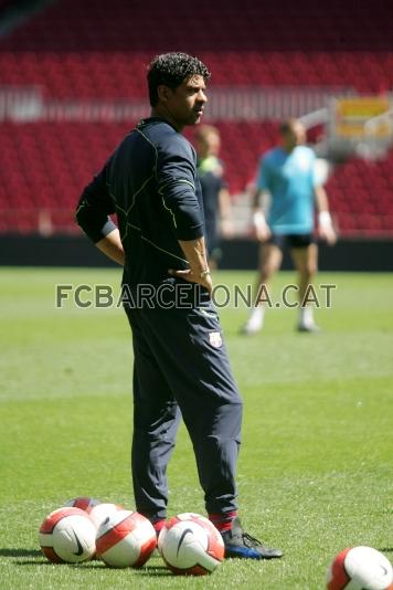 Frank Rijkaard, durante el entrenamiento.