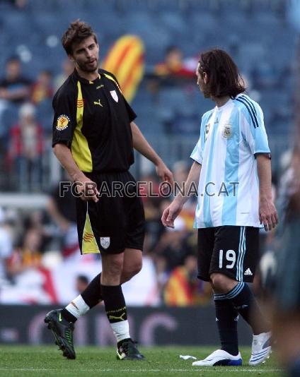 Leo Messi y Gerard Piqu.