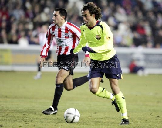 Ezquerro, en un partido de Copa con el Zamora, en su primer ao como azulgrana.