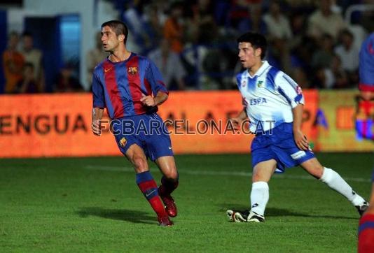 Debut de Sylvinho con el Barça en un partido amistoso contra el Banyoles.