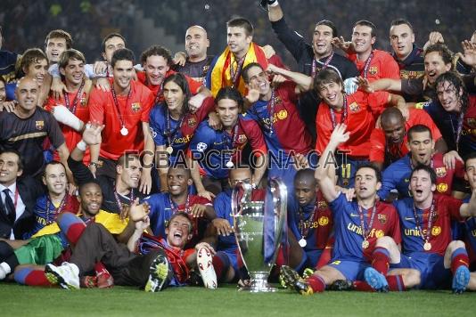 El equipo campeón de la Liga de Campeones de Roma.