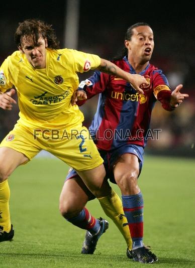 Ante el Villarreal, el 9 de marzo de 2008, el ltimo partido con el Bara.