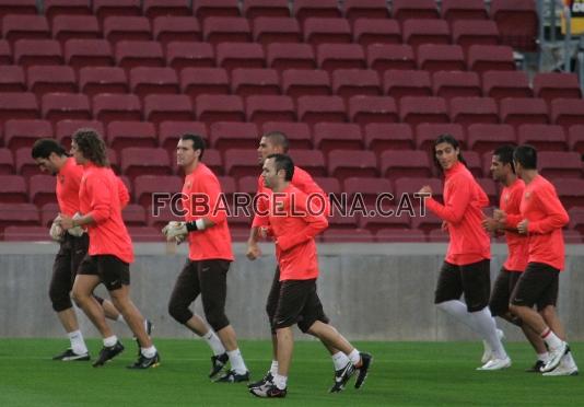 L'equip s'ha exercitat a la tarda al Camp Nou.