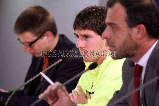 Abans de l'entrenament, Leo Messi ha comparegut en roda de premsa. Foto: Miguel Ruiz - FCB
