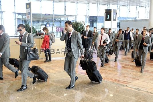 Els jugadors del Bara han arribat a Barcelona passades les dues del migdia. Foto: Miguel Ruiz - FCB