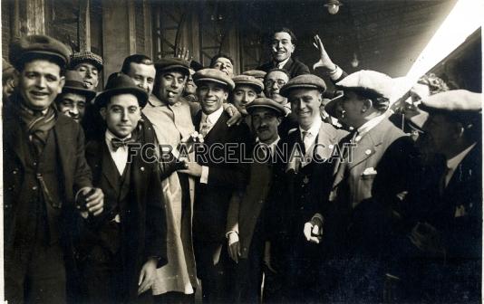 L'afici va acompanyar l'equip en tren a la final de Copa de l'any 1926. Foto: Arxiu FCB
