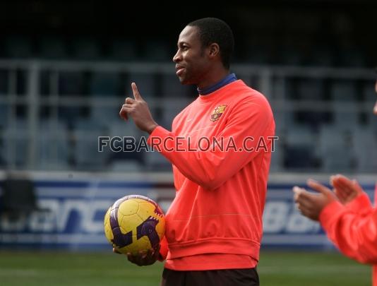 Seydou Keita, durant un dels entrenaments. Foto: Arxiu FCB