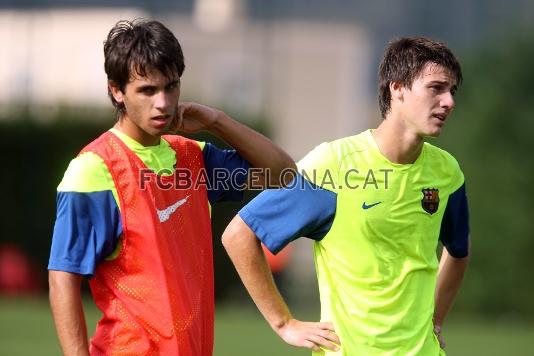 Els integrants del Juvenil A Albert Dalmau i Mart Riverola. Fotos: Miguel Ruiz (FC Barcelona)