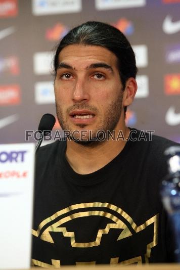 Pinto ha comparecido en la rueda de prensa posterior al entrenamiento. (Fotos: Miguel Ruiz-FCB)