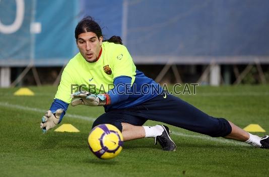 Pinto s un dels set jugadors del primer equip que s'han exercitat. (Fotos: Miguel Ruiz, FCB)