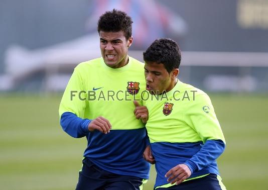Rafa Alcntara i Gustavo Ledes, del Juvenil A. (Fotos: Miguel Ruiz, FCB)
