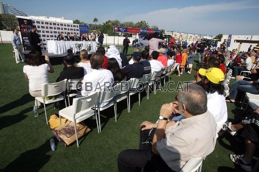 La presentaci de l'FCBEscola ha generat molta expectaci a Dubai. Foto: Miguel Ruiz (FCB)