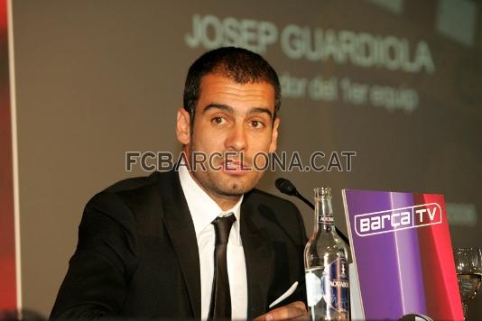17-06-08. Rueda de prensa de presentacin como nuevo tcnico del FC Barcelona. Foto: archivo FCB