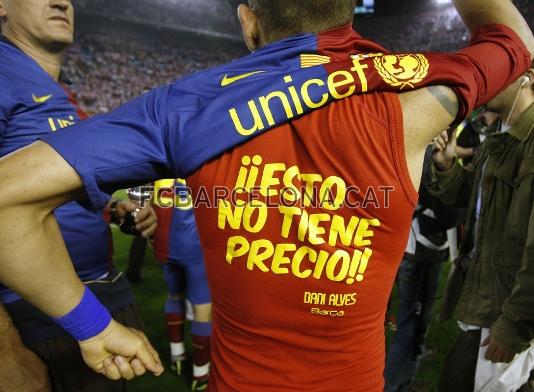 Samarreta que llua desprs de la final de Copa guanyada contra l'Athletic Club. Foto: Arxiu FCB