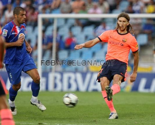 El da de su debut, en Getafe (0-2). Foto: Archivo FCB