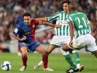 Xavi Hernndez, en un partit contra el Betis al Camp Nou. Foto: Arxiu FCB