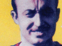 Basilio, en la imagen de un cromo de la poca en que fue jugador del club.