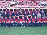 Plantilla del Bara B de la temporada 2002/03, on militaven David Snchez, Dani Tortolero, David Garca i scar Lpez, ara al Nstic.