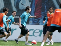 Messi working with the squad
