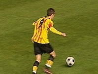 Edu Oriol, jugador del Bara Atltic, amb la seva anterior samarreta, la del Sant Andreu.