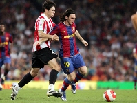 Messi, en el debut del Barça en el Camp Nou la temporada pasada, ante el Athlétic Club.