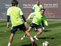 Xavi torna a una convocatria desprs de perdre's els partits amb l'Stuttgart, el Saragossa i l'Osasuna. Foto: Miguel Ruiz-FCB