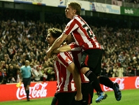El conjunt basc celebrant un dels seus gols aquesta temporada. Fotos: Athletic Club