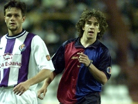 Puyol, el 2 de octubre del 1999, el da de su debut en el Nuevo Jos Zorrilla.