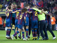 Celebración de la Liga 2009/10 en el Camp Nou. Fotos: archivo FCB.