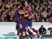 L'equip celebrant un gol. Foto: Miguel Ruiz - FCB