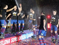 Teixidó y Tarrés han celebrado con especial emoción el doblete blaugrana (Fotos: Miguel Ruiz - FCB)