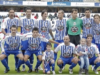 El once inicial del Deportivo en el partido ante el Espanyol