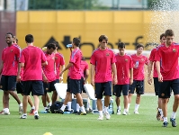 L'equip, en l'ltim entrenament abans de la gira. Fotos: Miguel Ruiz - FCB.