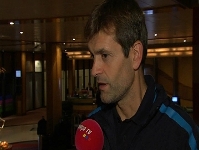 Tito Vilanova durante al entrevista con el enviado especial de Barça TV, Edgar Fornós.