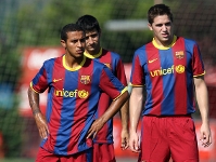 Los jugadores del filial, durante el entrenamiento del jueves. Fotos: Miguel Ruiz-FCB.