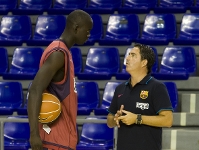 Xavi Pascual, a la primera sessió d'entrenament. Foto:Àlex Caparrós-FCB