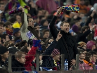 La graderia del Camp Nou va convertir-se en una festa. Foto: lex Caparrs / FCB
