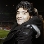 Maradona, sentado en el Palco del Camp Nou.