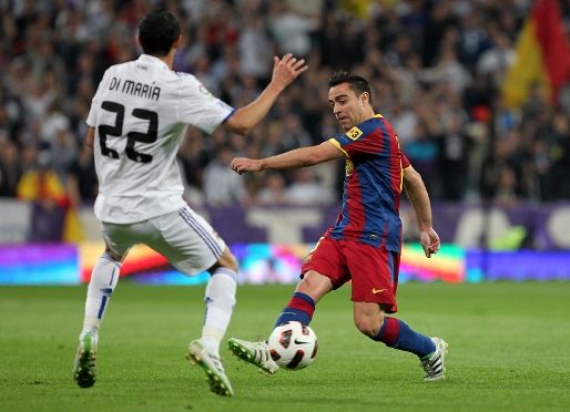 Xavi, durante el partido de Liga de la temporada pasada en el Bernabéu (1-1). Fotos: Archivo FCB