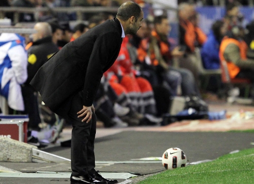 Guardiola, en Valencia. Foto: Arxiu FCB