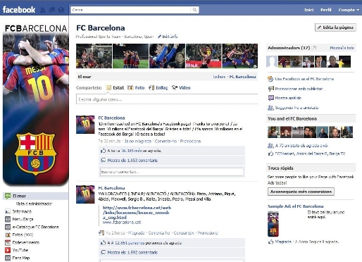 Facebook FC Barcelona: 10 milions de grcies!
