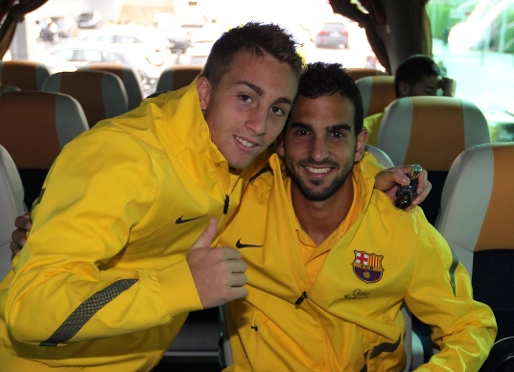 Montoya i Deulofeu, abans de viatjar cap a Alcoi. Fotos: Miguel Ruiz/FCB