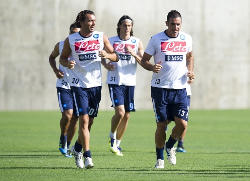 El Nápoles se ha entrenado en el campo 7. Fotos: Álex Caparrós-FCB
