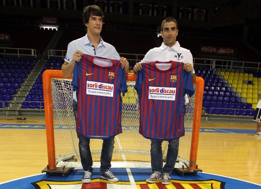 lvarez y Gual, con la camiseta azulgrana. (Fotos: Miguel Ruiz - FCB)