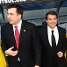 Laporta y Saakashvili, en el Camp Nou.