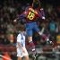 El de La Rioja celebra uno de sus dos goles anotados con el Bara ante el Alcoyano, en los dieciseisavos de la Copa.