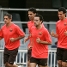 El equipo, con Xavi, Puyol, Iniesta y Cceres como novedades, se ha entrenado en el Miniestadi.